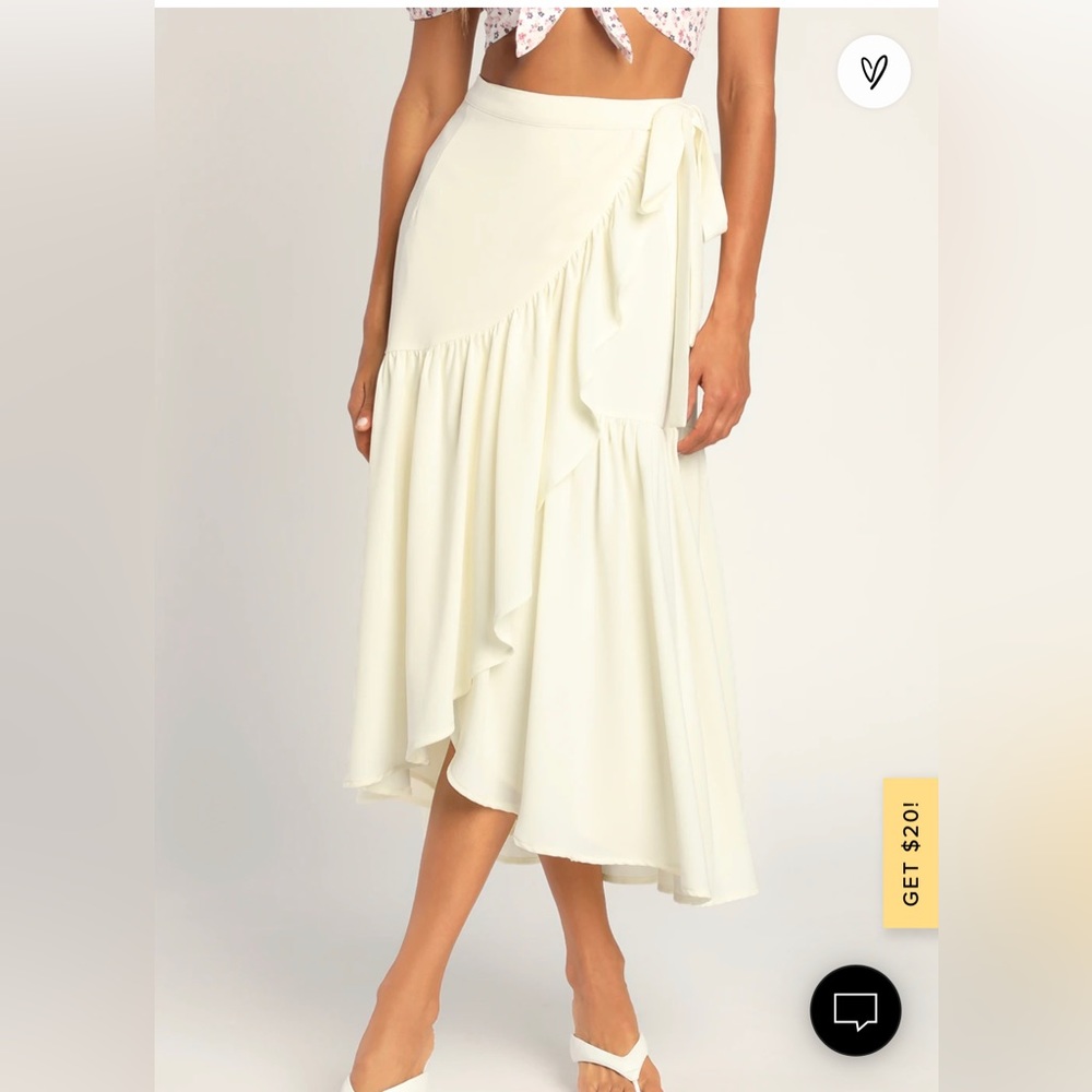 Sweetly Stunning Ivory High-Low Wrap Maxi Skirt - Picture 2 of 4